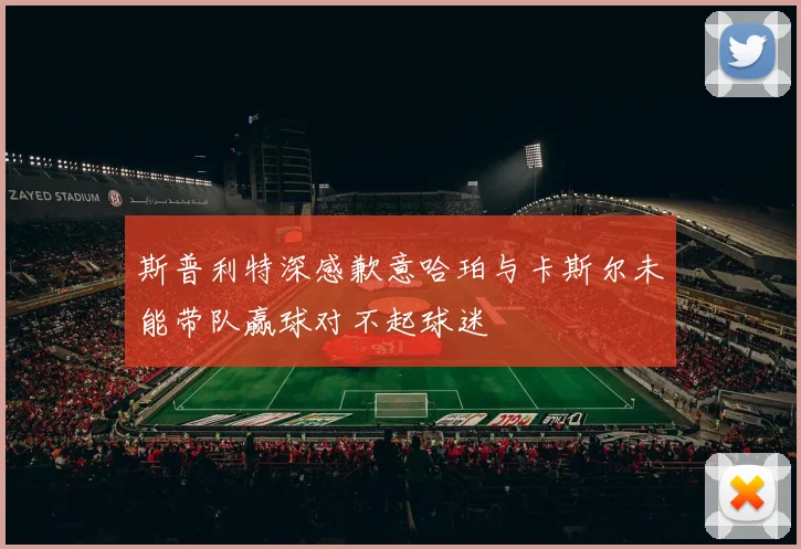 斯普利特深感歉意哈珀与卡斯尔未能带队赢球对不起球迷